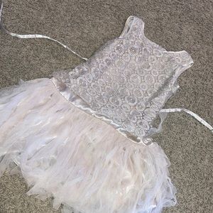 Girls Champagne Colored Dress with frill accent bottom